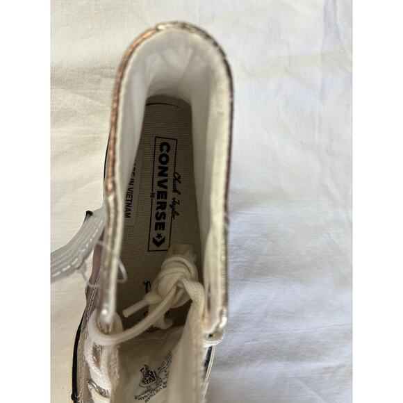 NWOB Converse Chuck 70 Hi‎ Metallic Rainbow Women 6 Pure Silver/Egret Sneaker - Picture 8 of 11